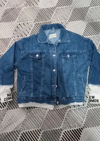 Düğmeli Mavi Kadın Denim Ceket - Görsel 2