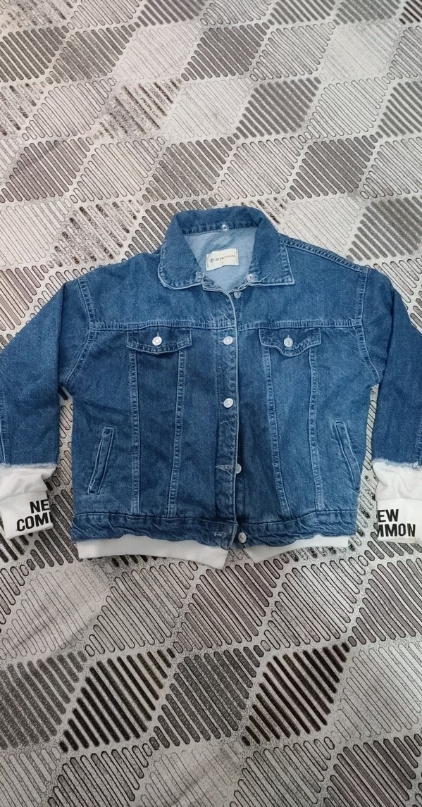 Düğmeli Mavi Kadın Denim Ceket - Görsel 2