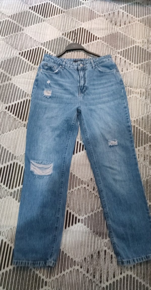 Kadın Mavi Regular Fit Denim Pantolon - Görsel 3