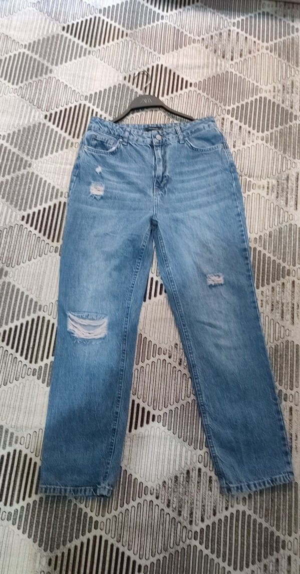 Kadın Mavi Regular Fit Denim Pantolon - Görsel 4