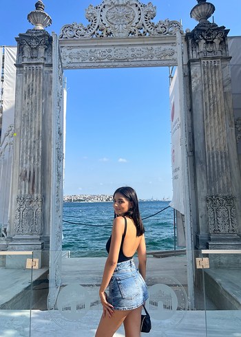 Kadın Mavi Denim Mini Etek - Görsel 4