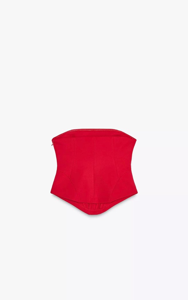 Kırmızı Straplez Kadın Bustiyer - Görsel 2