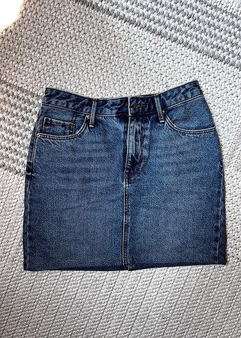 Trendy Gri Midi Kot Etek