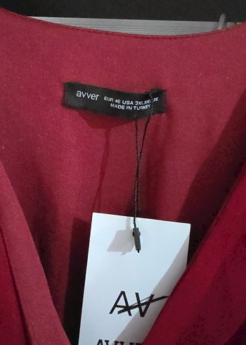 Bordo Uzun Kollu V Yaka Uzun Elbise - Görsel 3