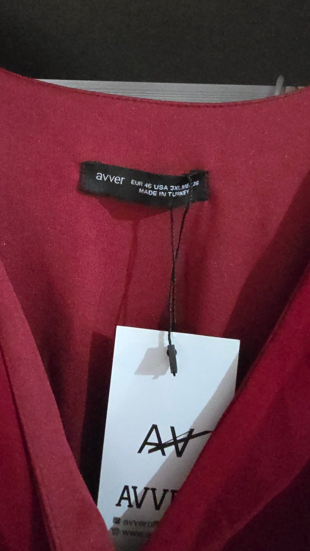 Bordo Uzun Kollu V Yaka Uzun Elbise - Görsel 3