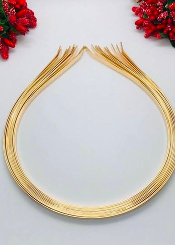 Altın Renkli İnce Elastik Saç Aksesuarları - Görsel 2