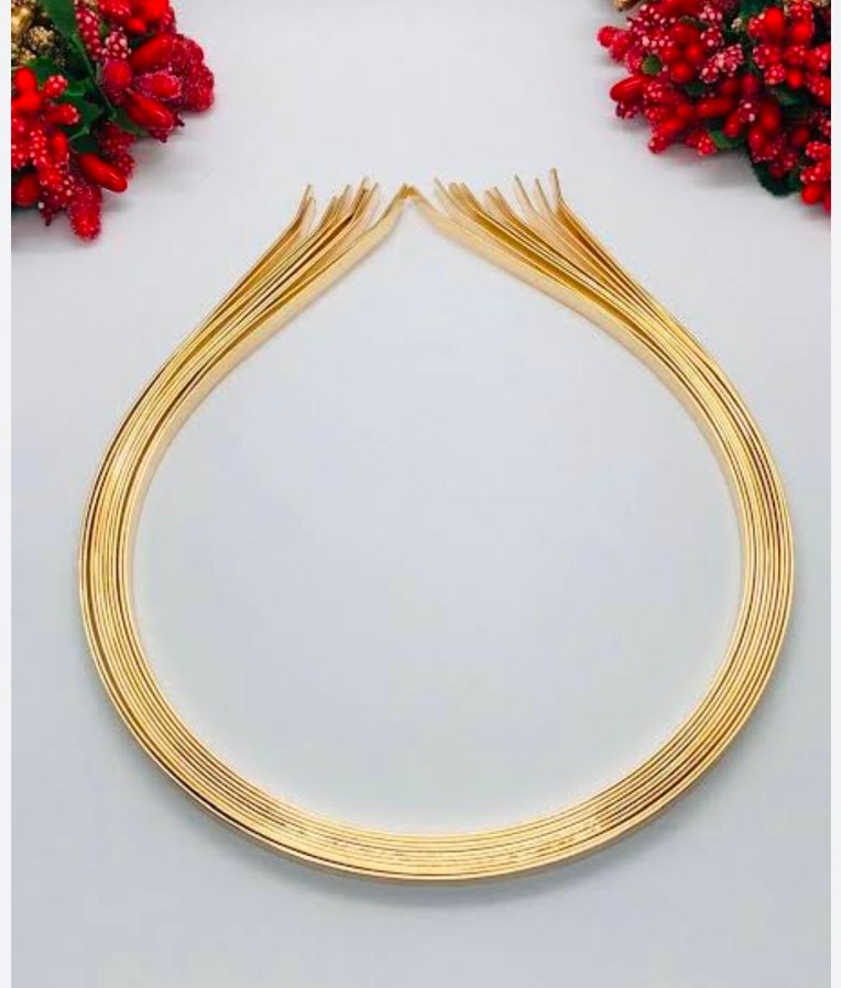 Altın Renkli İnce Elastik Saç Aksesuarları - Görsel 2