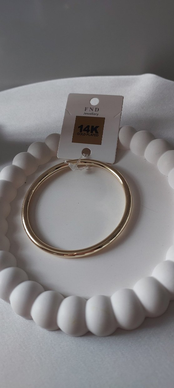 14K Altın Kaplama Minimalist Kadın Bilezik - Görsel 3