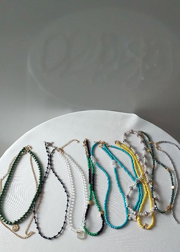 Renkli Boncuklu Kadın Kolye Seti - Görsel 3