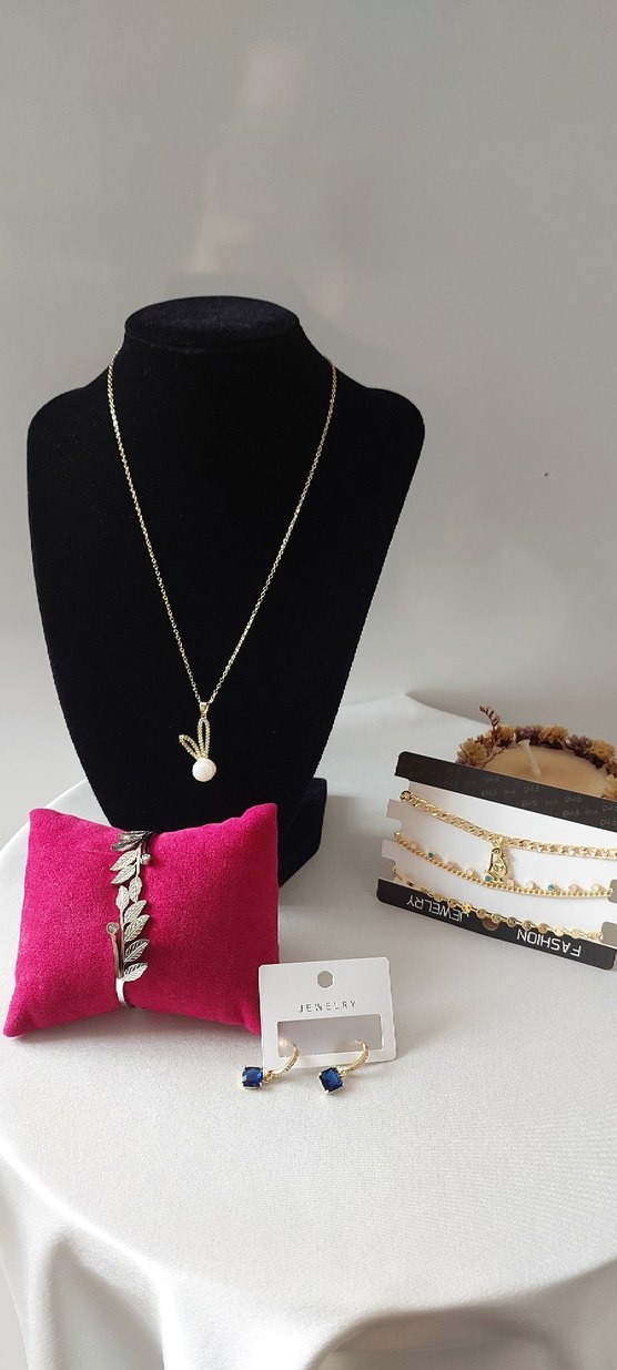 Renkli Zincir Detaylı Minimalist Kadın Takı Seti - Görsel 4
