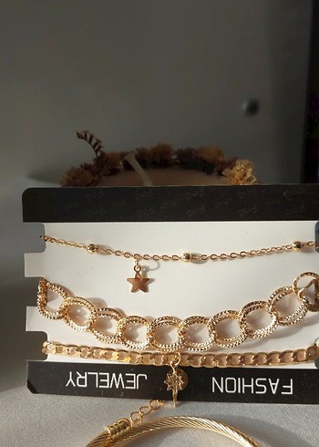 Renkli  Altın Renk Bohem Çelik Takı Seti - Görsel 3