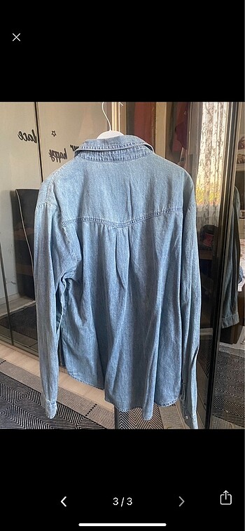 m Beden mavi Renk Stradivarius jean gömlek