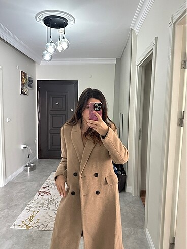 m Beden Mango kaşe kaban