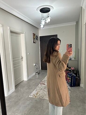 m Beden camel Renk Mango kaşe kaban
