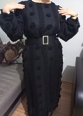 xl Beden siyah dantelli elbise