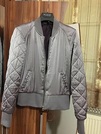 H&M bomber ceket lila renk