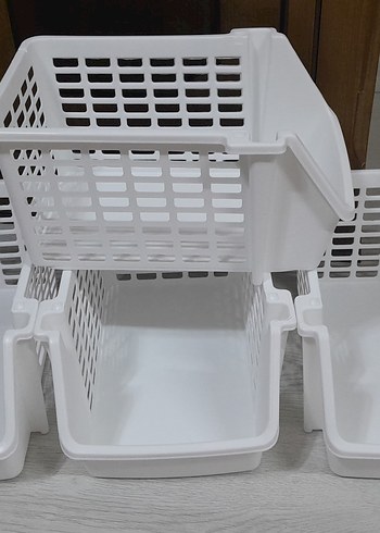 Diğer Beyaz Plastik Dolap Düzenleyici Sepet