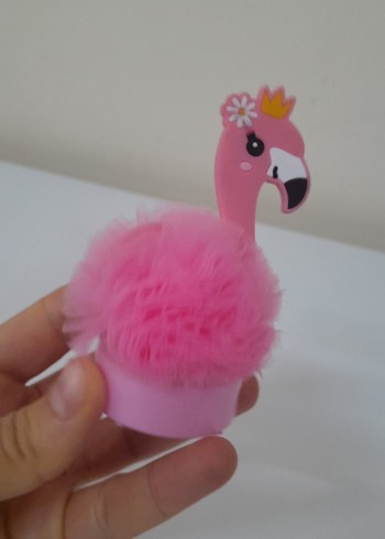 Pembe Flamingo Figürlü Fırfırlı kalemtras - Görsel 2