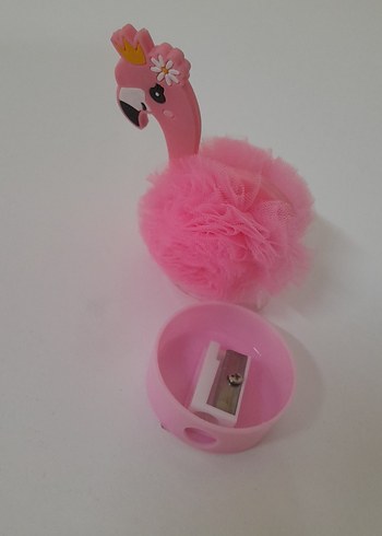 Pembe Flamingo Figürlü Fırfırlı kalemtras - Görsel 4