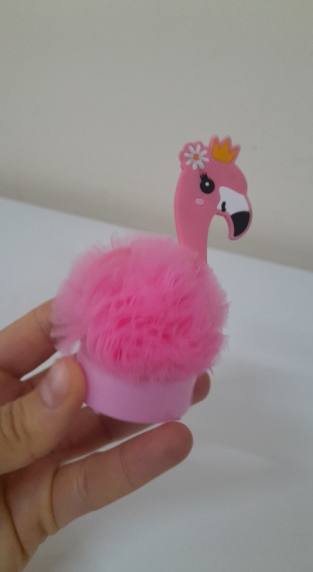 Pembe Flamingo Figürlü Fırfırlı kalemtras - Görsel 2