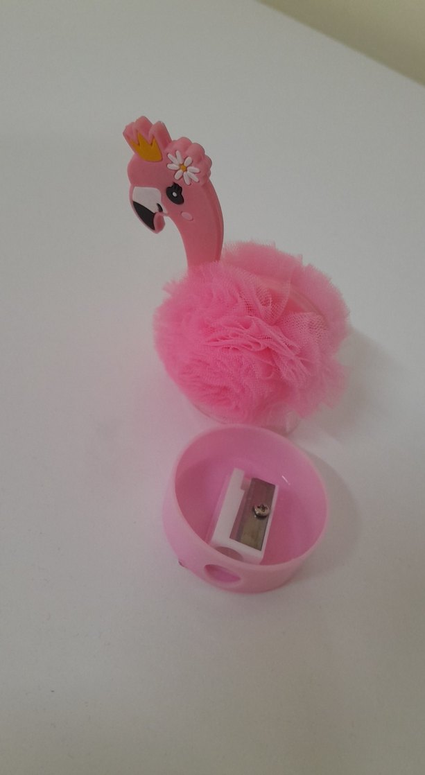 Pembe Flamingo Figürlü Fırfırlı kalemtras - Görsel 4
