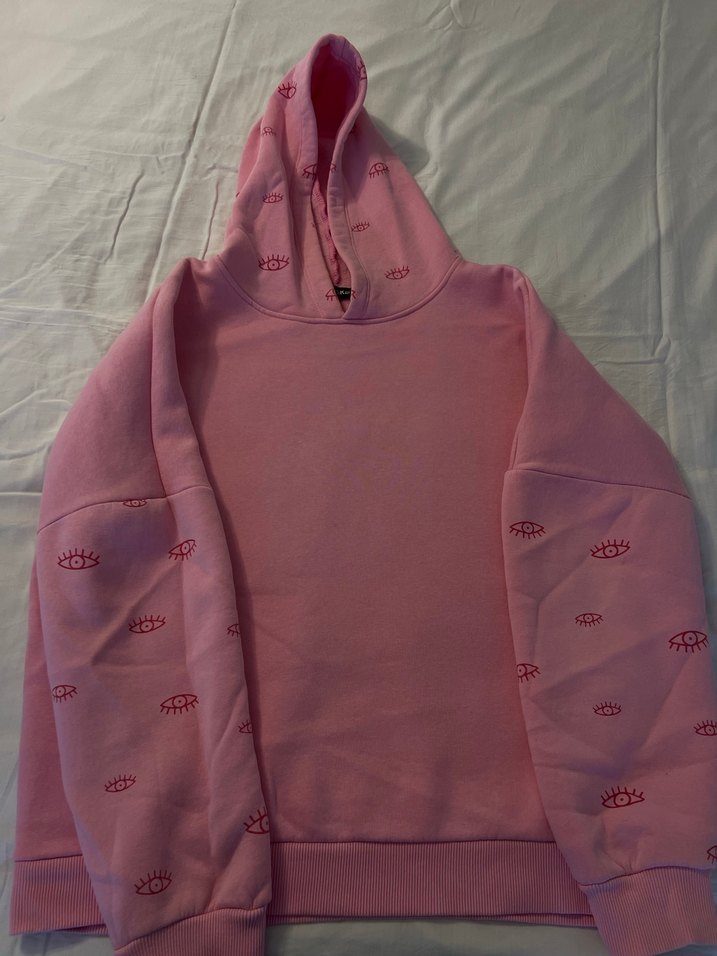 Pembe Kapüşonlu Rahat Kadın Sweatshirt - Görsel 3