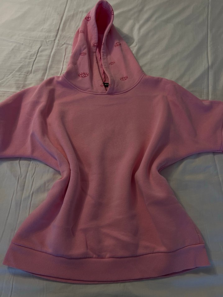 Pembe Kapüşonlu Rahat Kadın Sweatshirt - Görsel 2