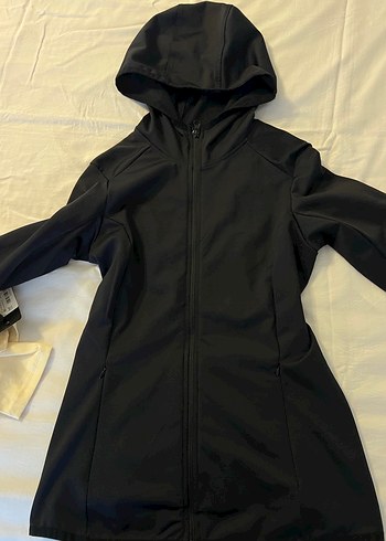 Kadın Siyah Yüksek Yakalı Kapüşonlu Ceket - Görsel 4