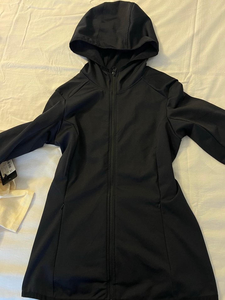 Kadın Siyah Yüksek Yakalı Kapüşonlu Ceket - Görsel 4