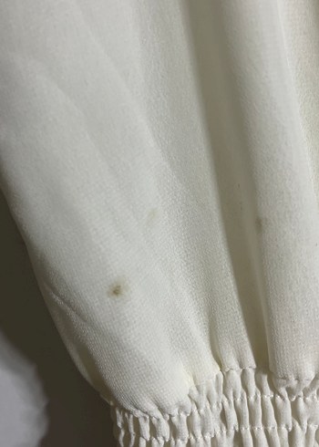 Beyaz Kolsuz Midi Keten Elbise - Görsel 3