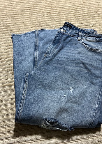 Gri Renkli Salaş Kadın Kot Pantolon - Görsel 3