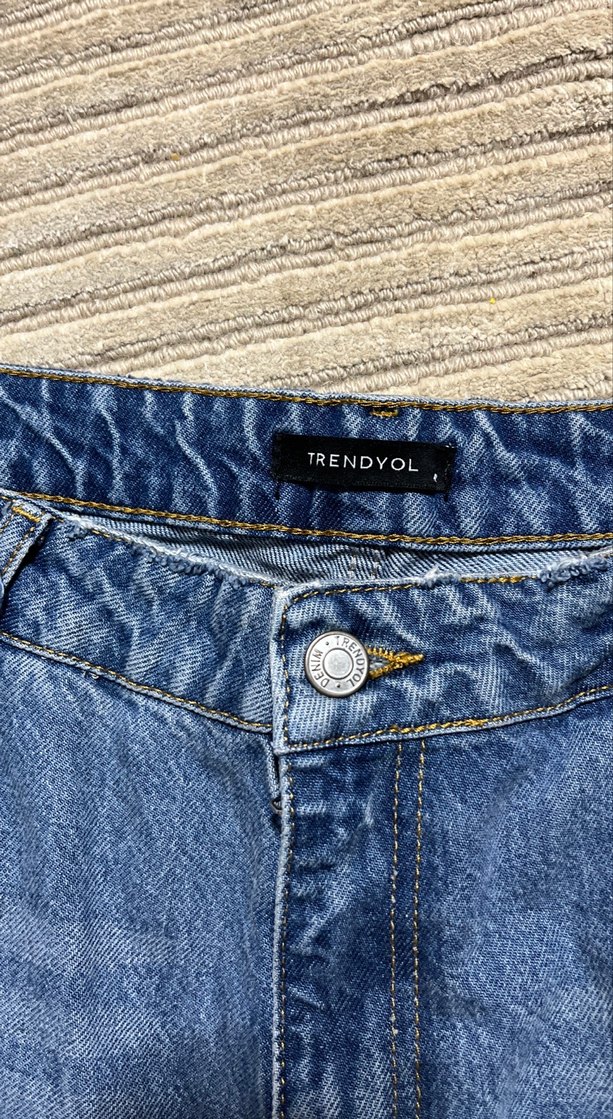 Gri Renkli Salaş Kadın Kot Pantolon - Görsel 2