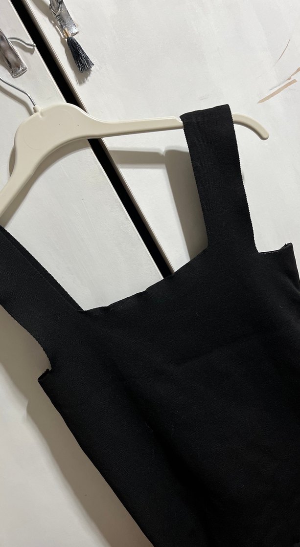 Siyah Kadın Midi Askılı Basic Atlet - Görsel 2