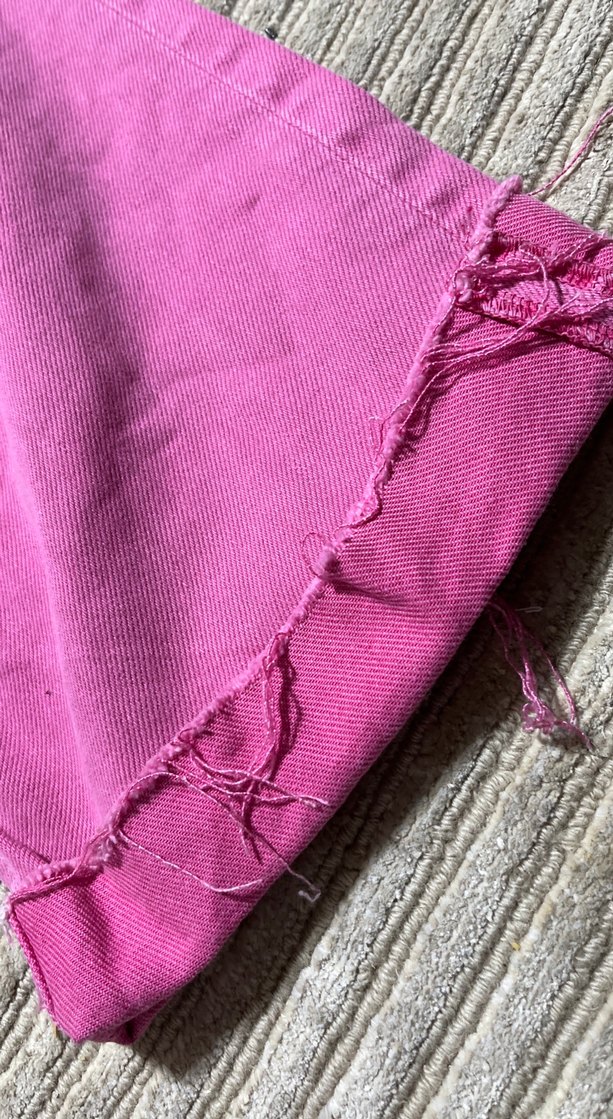 Pembe Bol Kesim Midi Kadın Kot Pantolon - Görsel 2