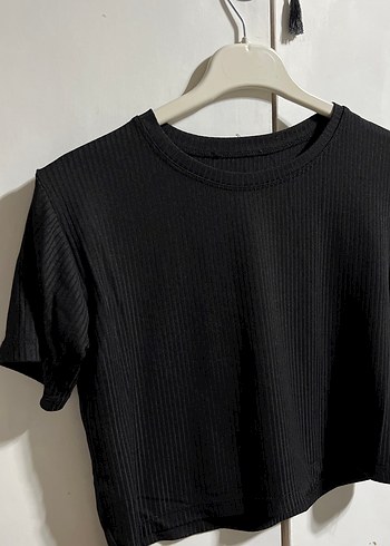 Kadın siyah bluz tişört - Görsel 2