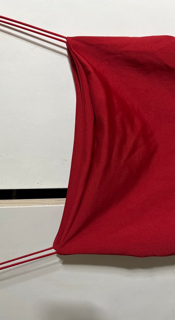 Kırmızı Drapeli İnce Askılı Midi Elbise - Görsel 4