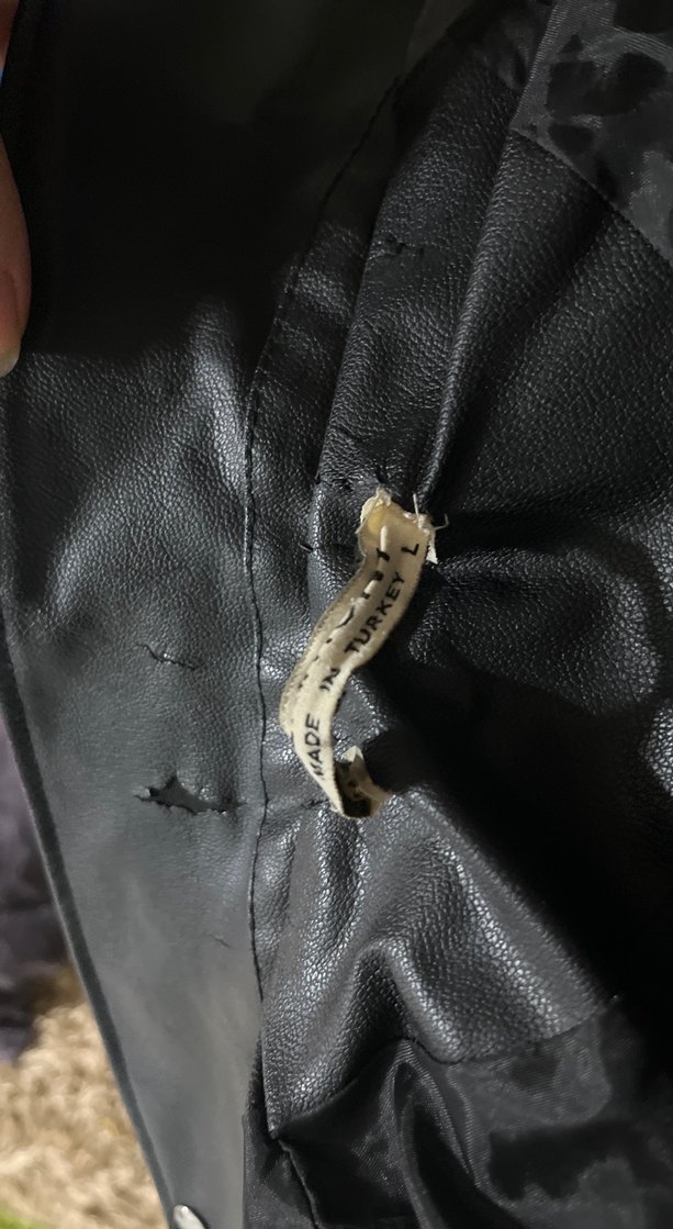 Siyah Deri Biker Ceket - Görsel 5