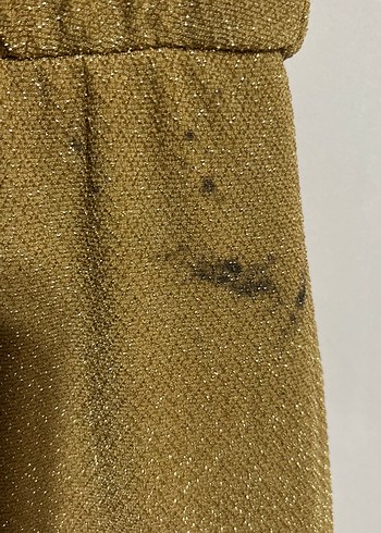 Kemerli Parlak Altın Midi Tulum - Görsel 3