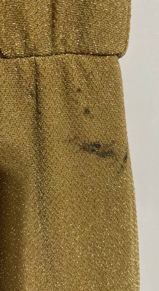 Kemerli Parlak Altın Midi Tulum - Görsel 3