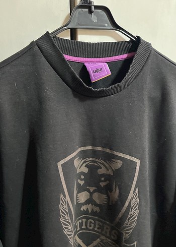 Siyah Baskılı Oversize Sweatshirt - Görsel 2