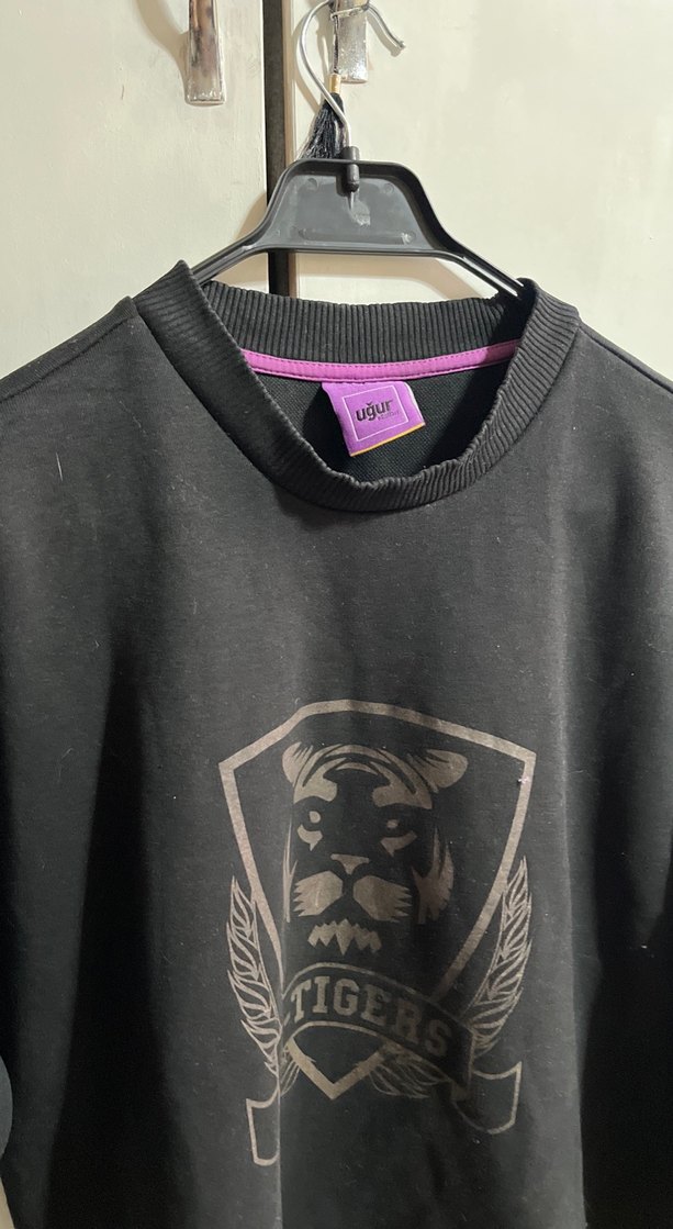 Siyah Baskılı Oversize Sweatshirt - Görsel 2