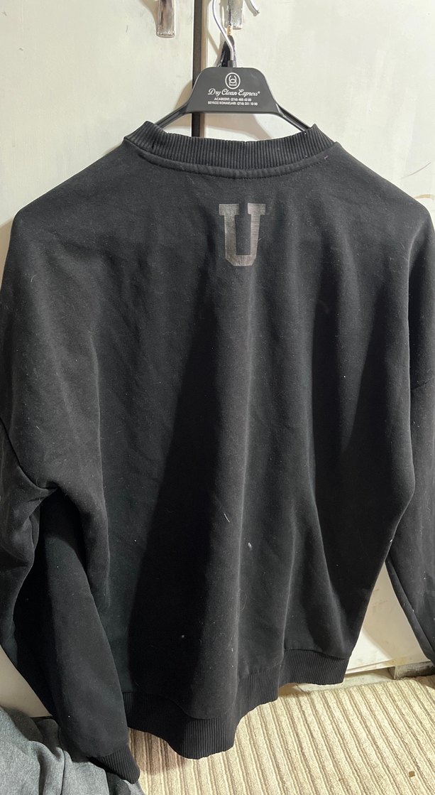 Siyah Baskılı Oversize Sweatshirt - Görsel 3