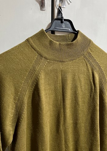 Kadın Haki Renk Basic Triko Kazak - Görsel 2
