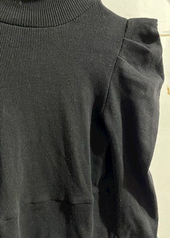 Kadın Siyah Yüksek Yakalı Triko Kazak - Görsel 2