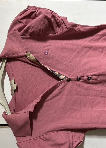 Düğmeli Kısa Kollu Pembe Kadın Tişört - Görsel 2