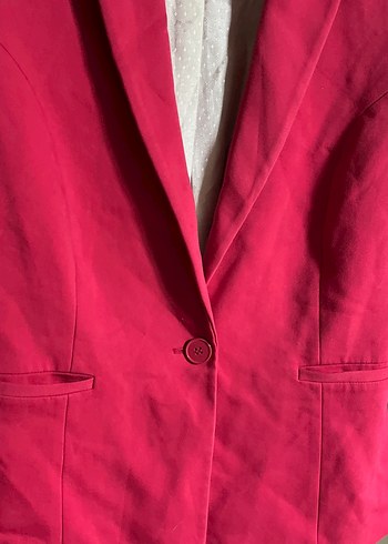Pembe Düğmeli Kadın Blazer Ceket - Görsel 2