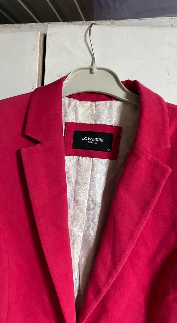 Pembe Düğmeli Kadın Blazer Ceket - Görsel 3