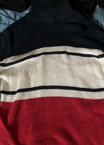 Kadın Renk Bloklu Balıkçı Yaka Triko - Görsel 2