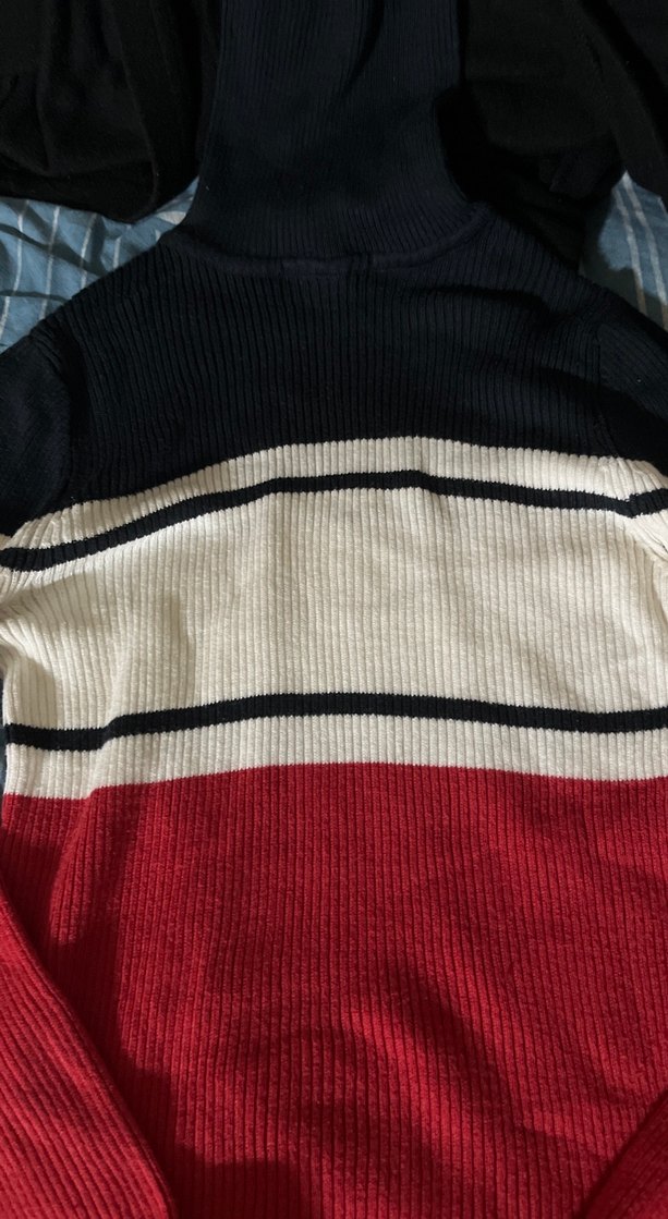 Kadın Renk Bloklu Balıkçı Yaka Triko - Görsel 2