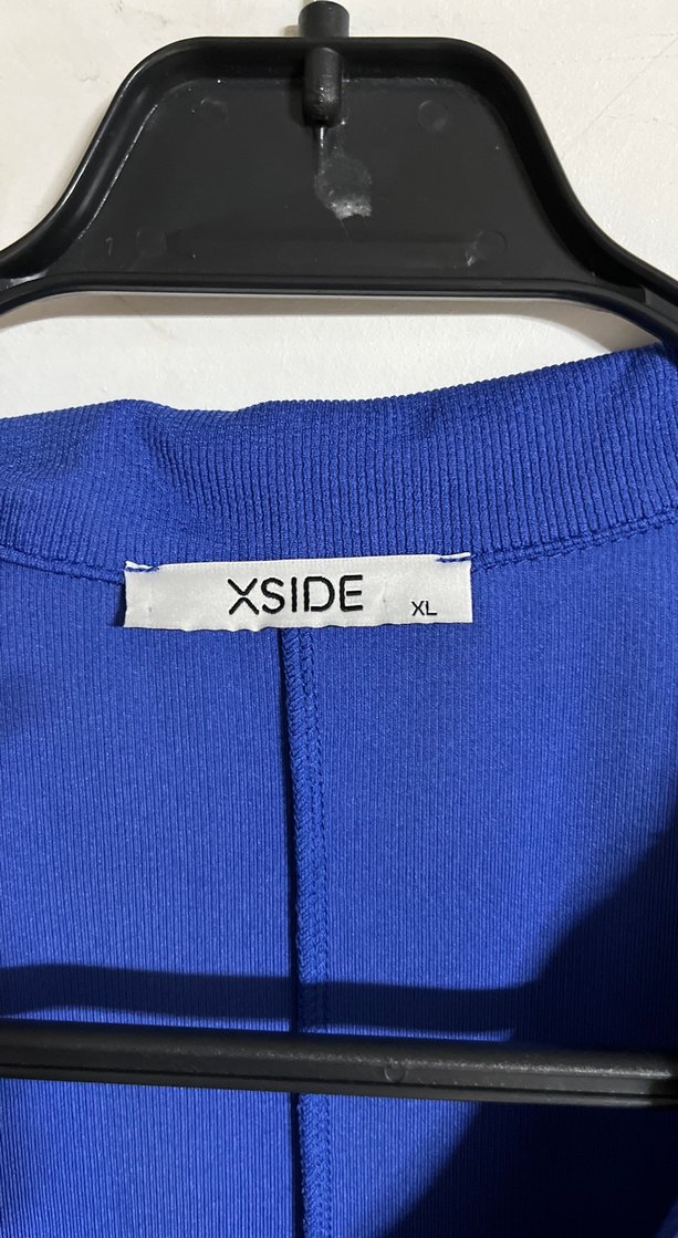 Mavi V Yaka Kolsuz Midi Elbise - Görsel 3